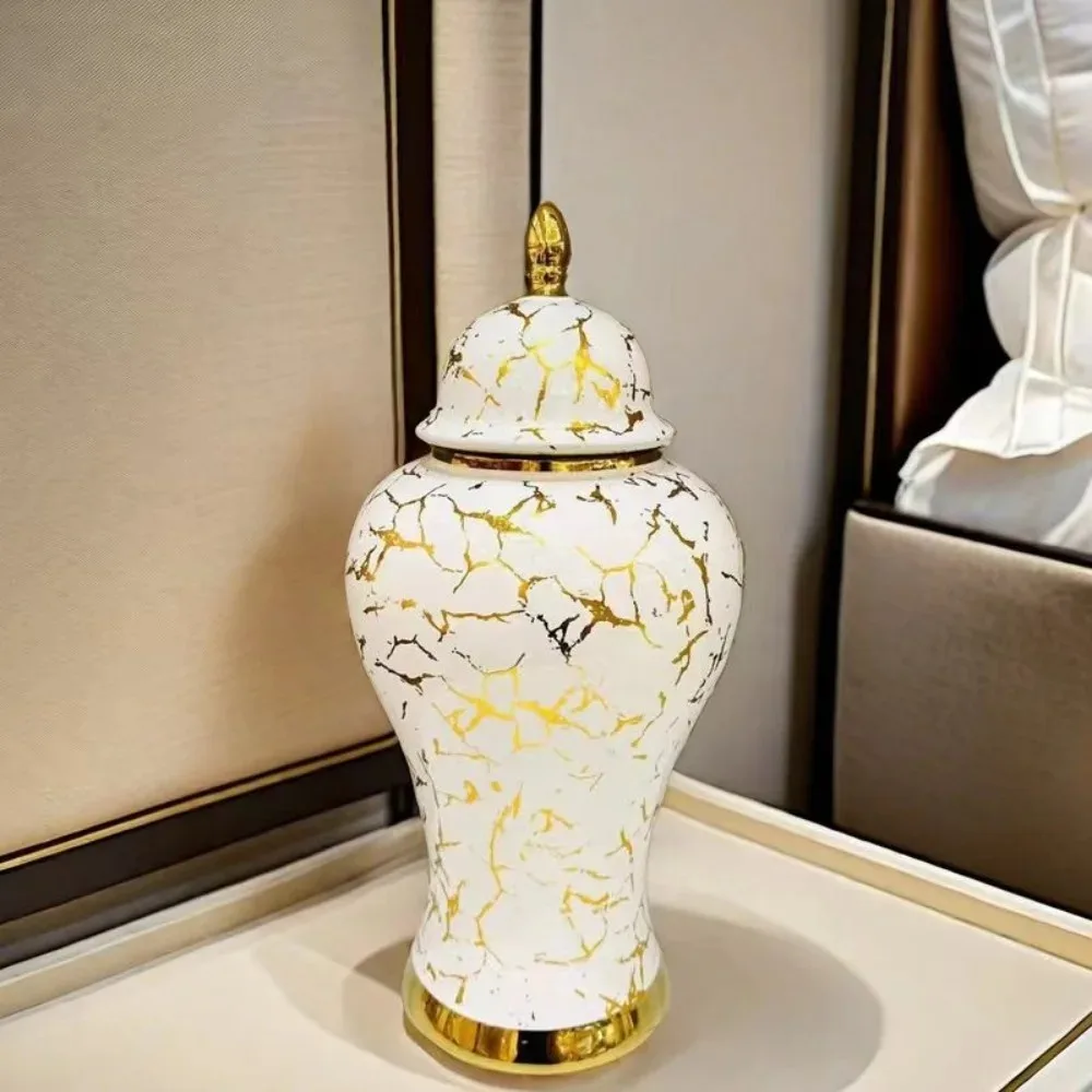 Imitation Marble Vase Middle East Ginger Jar Decoration Storage Universal Jar Wedding Platinum Vase Modern Home Decoration