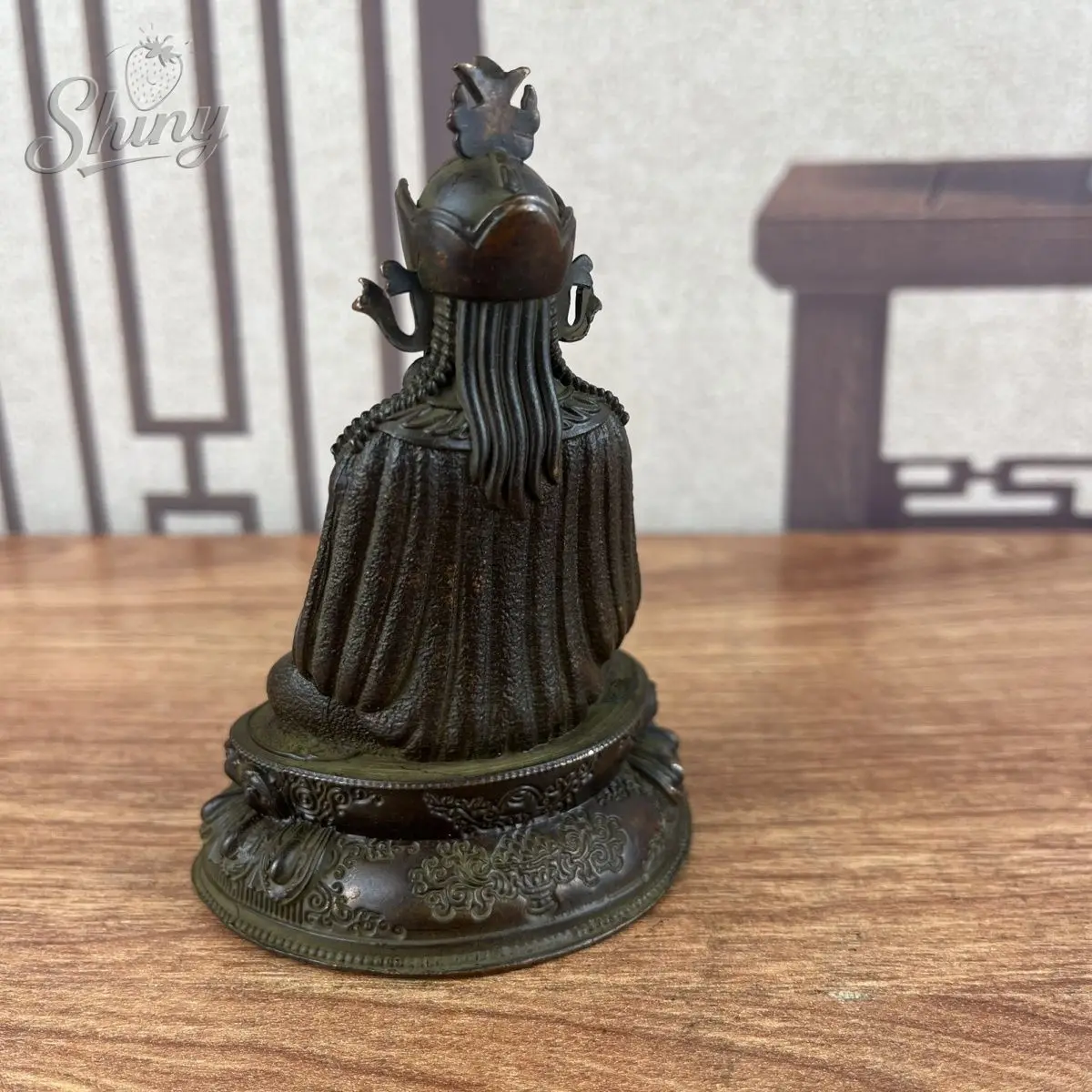 التبت بوسطية النحاس مقعد جورو بادماسامبهافا رينبوتشي تمثال بوذا الحرف #4