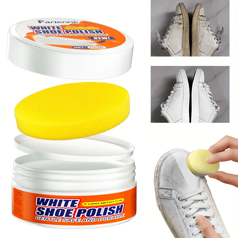 Farienne 100ML White Shoe Polish Multi-Purpose Magic Shoe Cleaner for White Shoes Sneakers Stain Removal Yellowing Repair