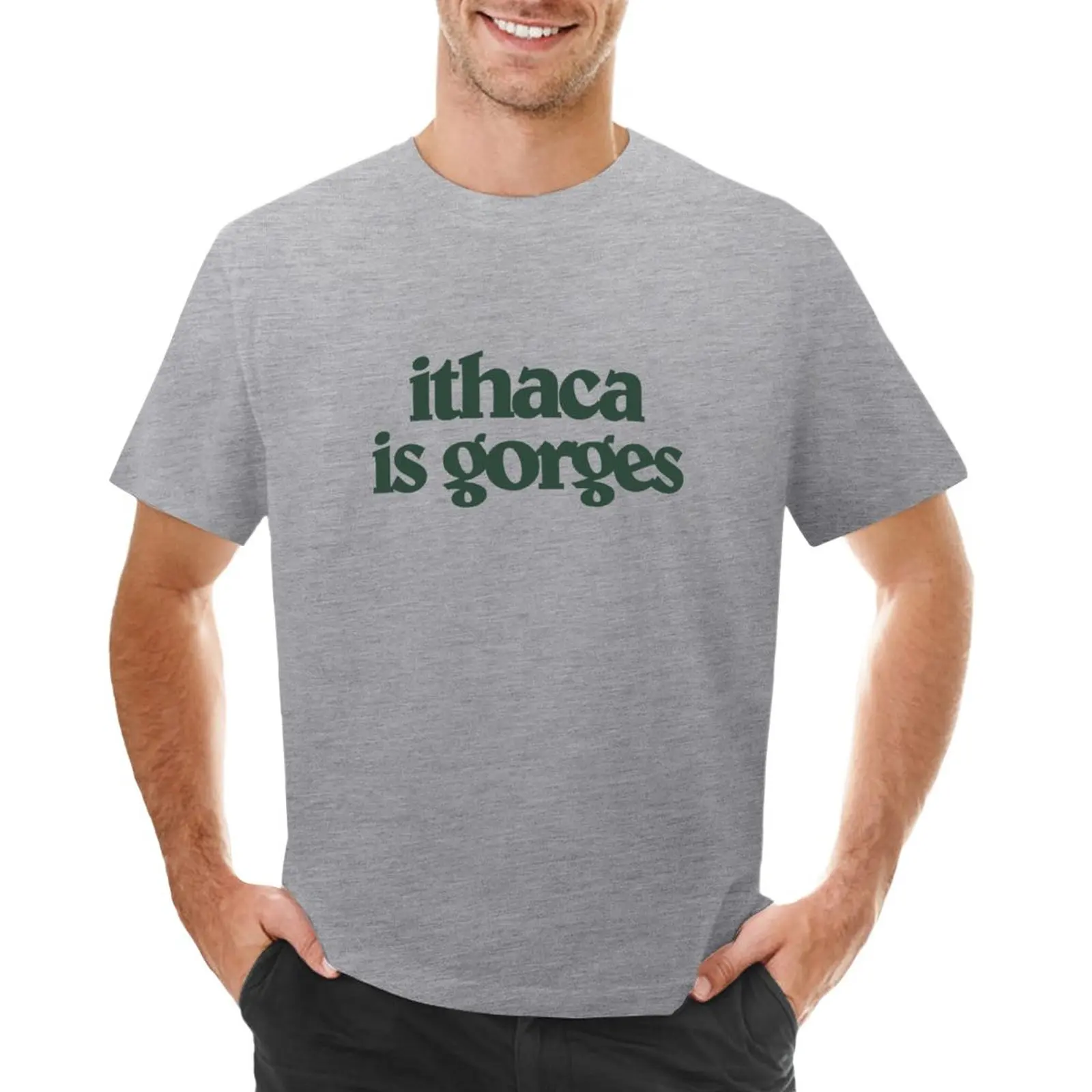 

ithaca is gorges T-Shirt summer tops oversized Men's clothing