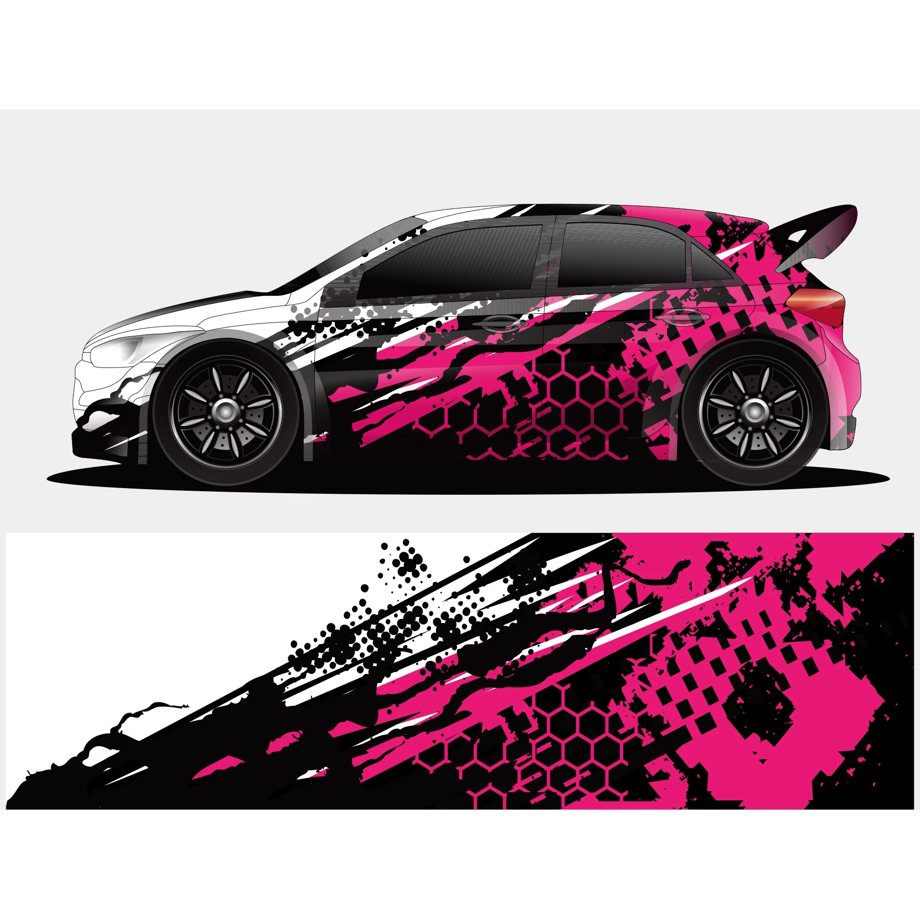 

Pink Sticker Car Full Wrap Sticker Car Decal Decorative Cut Body Racing Graphic Decal Vinyl Wrap Modern Design Red Width 60cm