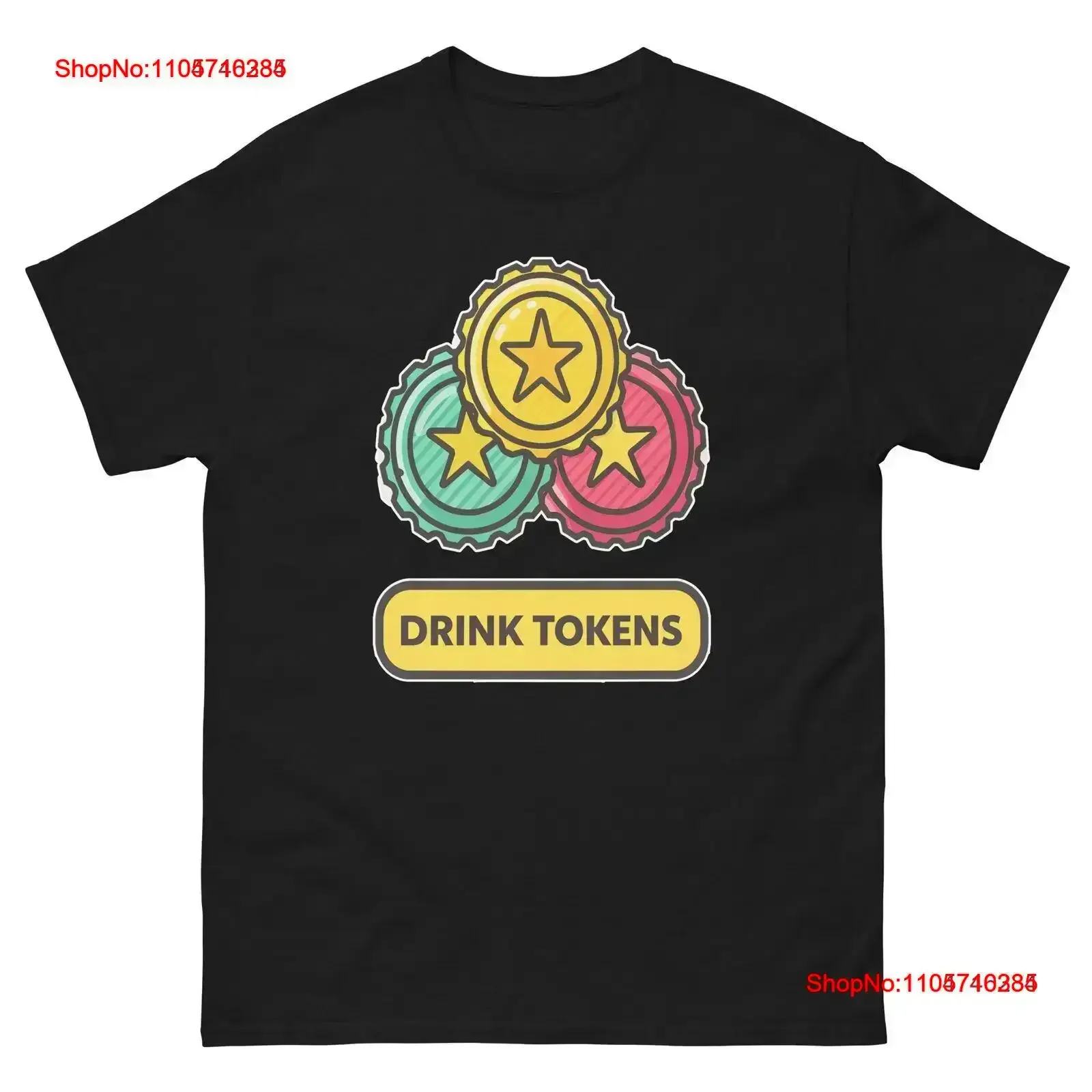 Drink Tokens Nightclub Bar Nightlife Party T Shirt vintage Washed graphic Stretched Top For Everyday Wear designer clothes
