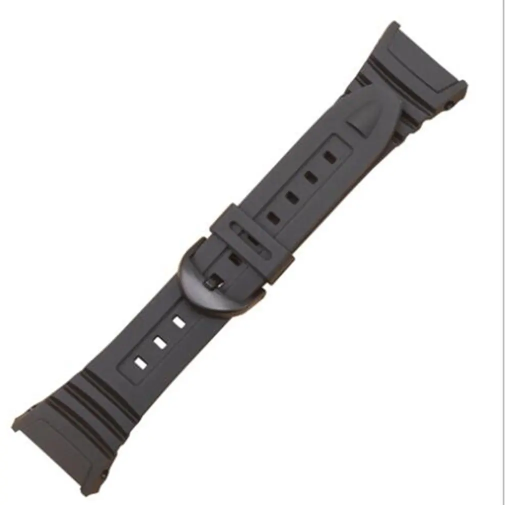 Hot 28mm Silicone Watch Band Stainless Steel Pin Buckle Watchband for Casio W-96H Sports Men Women Strap Bracelets Fast Delivery