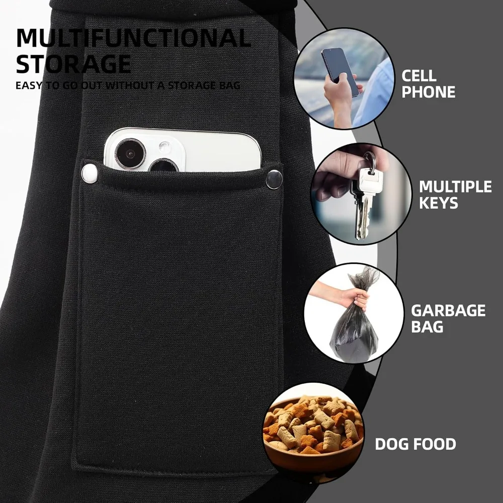 Reversible Puppy Carrier Purse - Hand-Free Dog Sling for Small Dogs and Cats, Travel Safety Harness (Black) - view 2