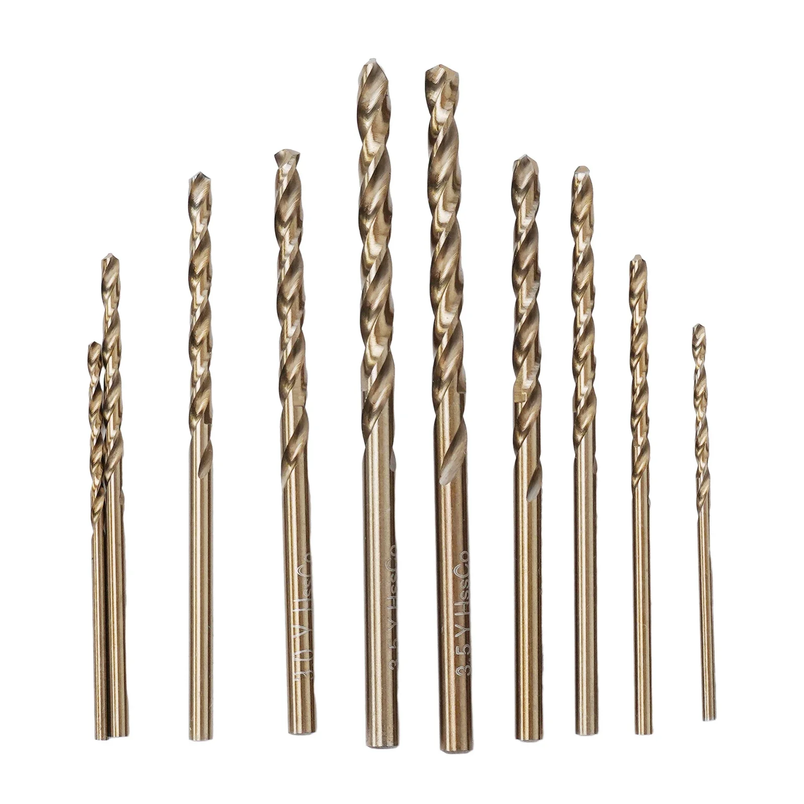 12pcs/set HSS-Co 5% M35 Cobalt Drill Bit 135 Degree Split Point Tip Straight Shank Drill For Stainless Steel Wood Metal Drilling