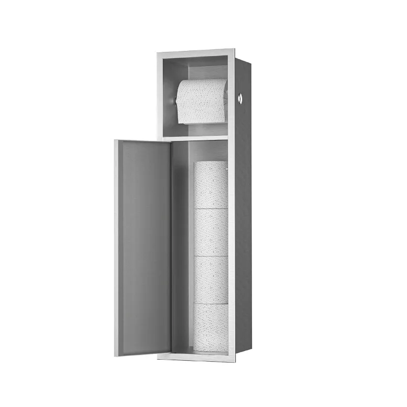 SUS Modern Multifunctional Tissue Dispenser Trash Can Toilet Brush Holder Bathroom Hidden Recessed Niches