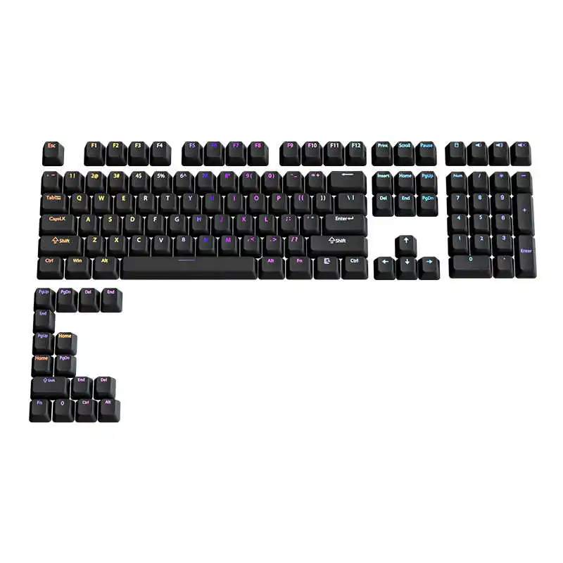 120 Keys Black Custom RGB Backlit PBT Keycaps Cherry Profile Double Shot Shine Through Keycaps for MX Switches Gaming Keyboard