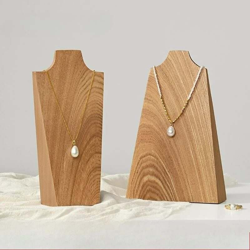 Necklace Display Stand Solid Wood Necklace Model Neck Portrait Stand Showcase Jewelry Display Props