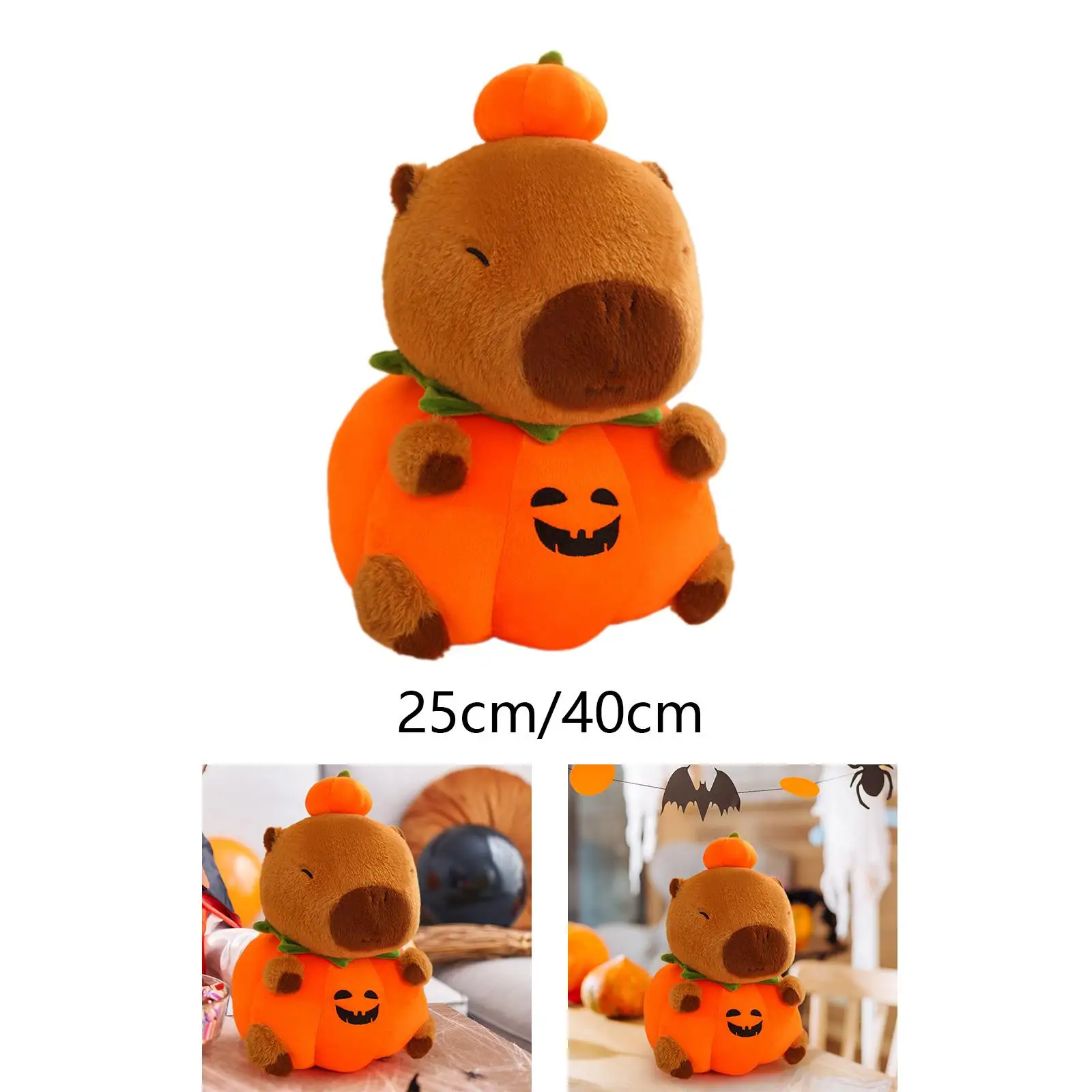 Capibara de calabaza de peluche, juguete de capibara, sofá, almohada, decoración de habitación, muñeco de capibara suave, estatuilla de capibara para niñas, niños, familia