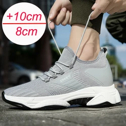 Trampki męskie buty na koturnie wzrost wysokości buty dla mężczyzn Casual wkładka 10cm 8cm 6cm opcjonalne obcasy mokasyny Taller Male