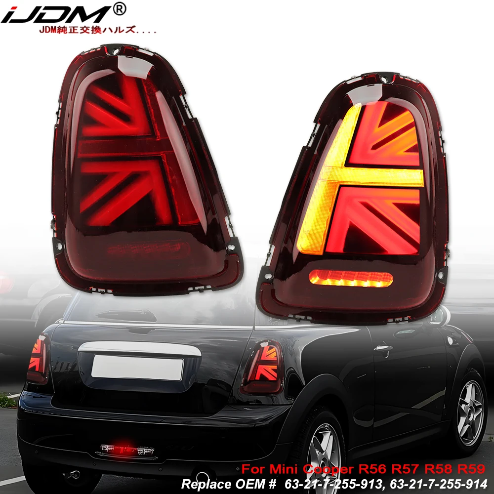 

iJDM Union Jack Tail lights Assembly For BMW Mini Cooper R56 R57 R58 R59 w/Turn Signal,Tail/Brake and Reversing Lighting 07-14
