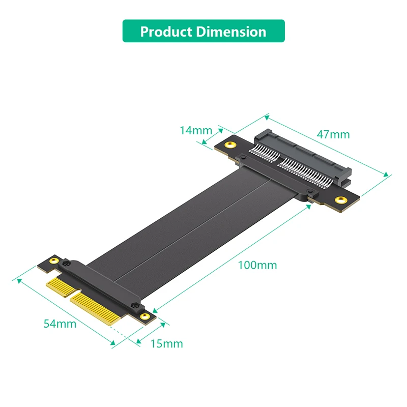 PCI-E X4 to X4 Extension Cable PCI-E PCI Express 4.0 4X Riser Cable Extender Converter Adapter Support Capture Card SSD USB Card
