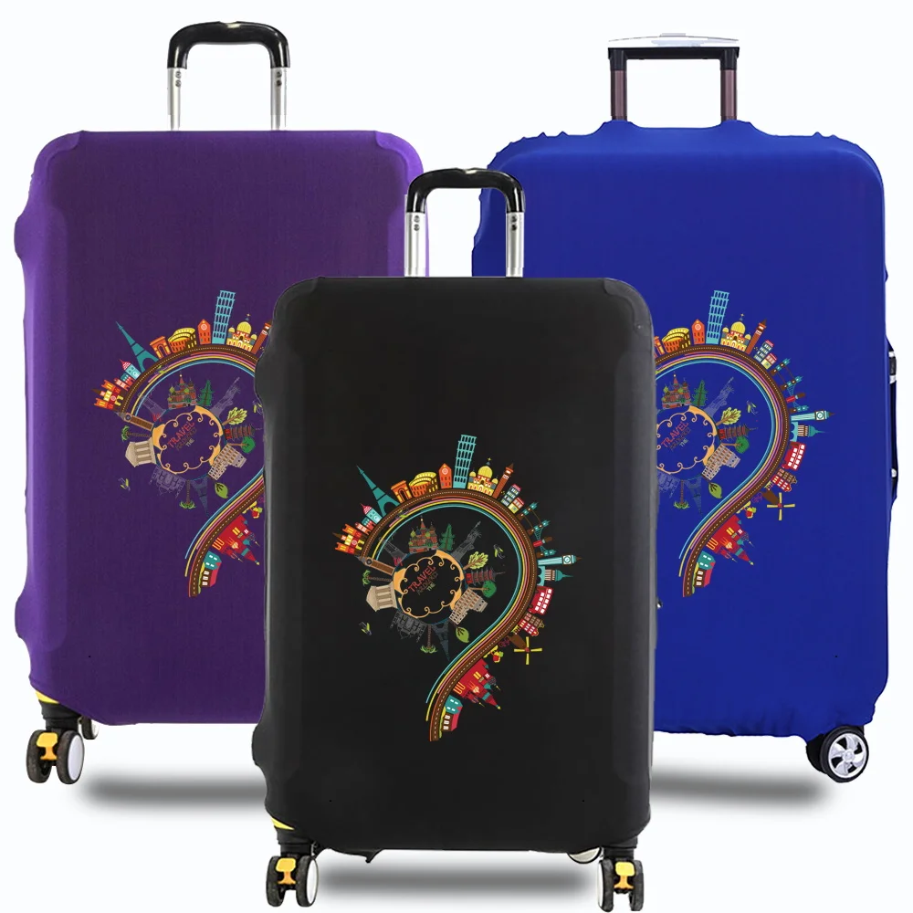 Travel Luggage Cover Traveling Accessories Dust Proof Scratch Resistant Reusable Elasticity Cover Travel Printing Series 2024