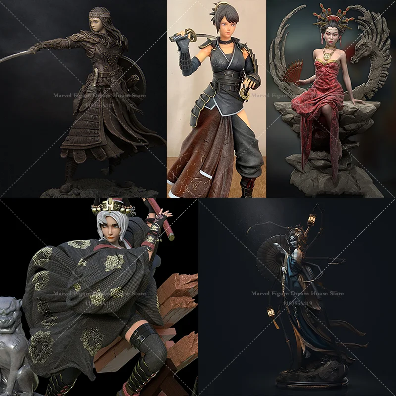1/24 1/18 Scale DIY Self-assembled GK 3D Resin Un-panited Dolls White Model Mongolian Steppe Female Warrior Entangling Bride
