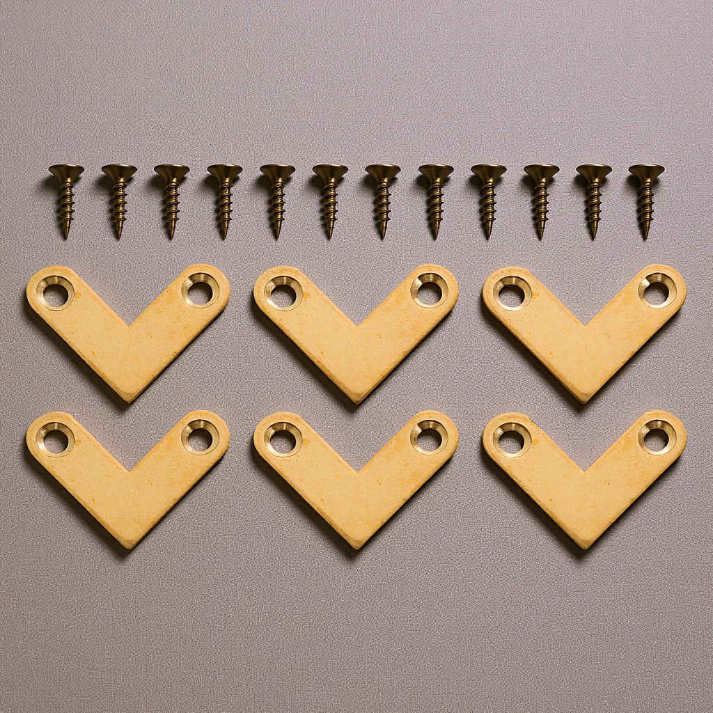 

6pcs Sturdy Brass Corner Brackets Durable Corner Right Angle Bracket Joints For Photo Frames Jewelry Boxes Drawers