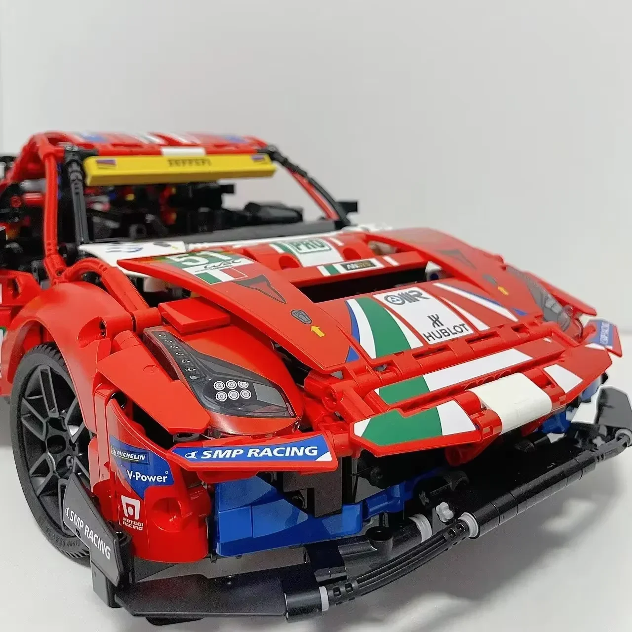 Technical Famous Red 488 City Racing Car Building Blocks MOC 42125 Bricks Super Sports Cars Model Boys Assembly Toys Kid Gifts