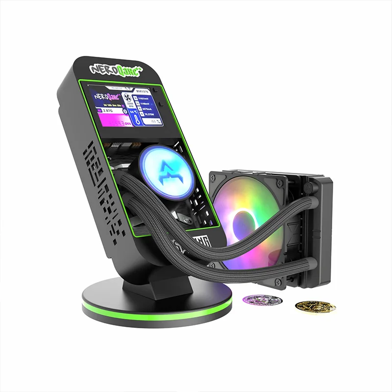 Ultimo Bitaxe NerdQaxe++Bitcoin miner hash rate 4.8Th/s Silent Black raffreddato ad acqua