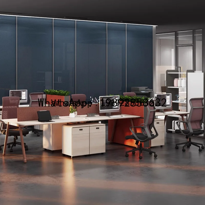 

DF Модный легкий роскошный офисный стол и набор стульев для персонала Простая современная офисная мебель Рабочая станция компании