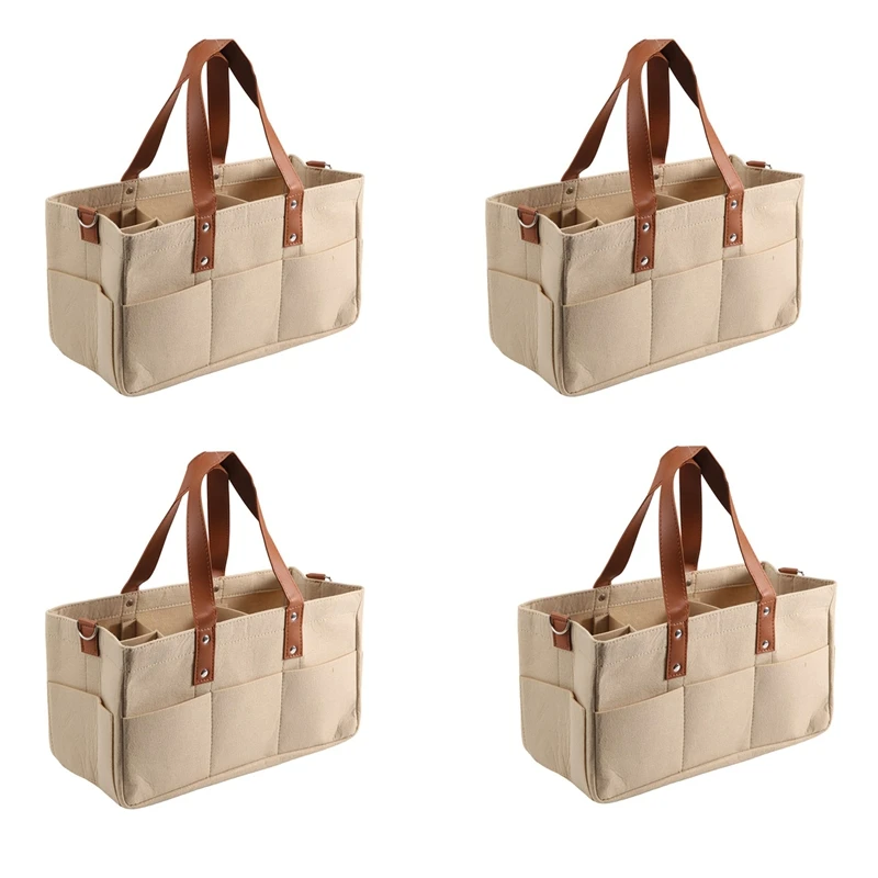 손잡이가 달린 아기 펠트 보관 정리함 바구니, 아기 기저귀 가방, 캐디 교체, 아기 보관 캐리어 A, 4X