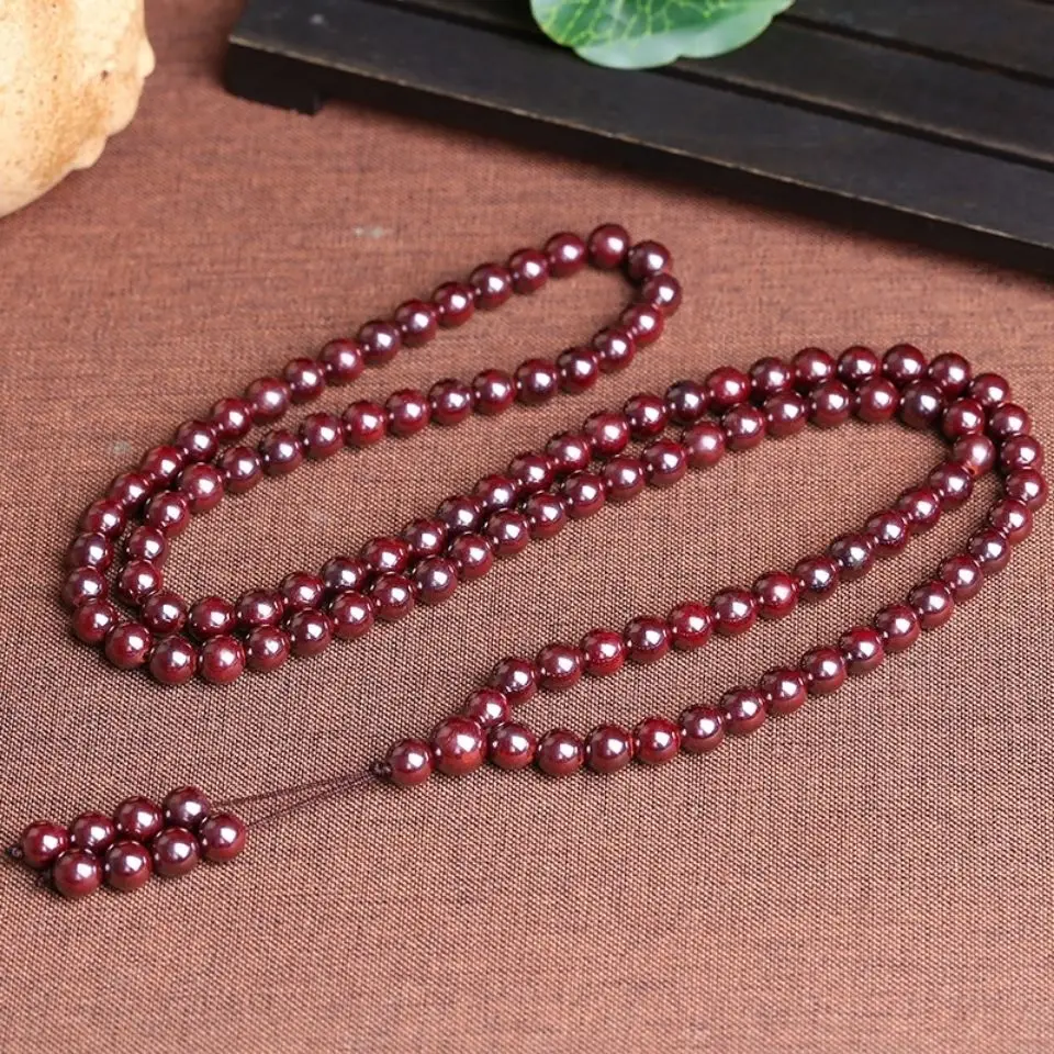 Natural Raw Ore Cinnabar 108 Beads Rough Stone Multi-Circle Prayer Lucky Bracelet