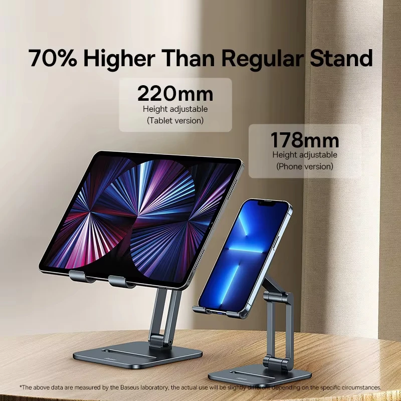 Cell phone stand ipad support bracket aluminum alloy folding 360 degrees rotatable lift adjustable lazy portable phone stand