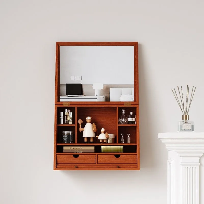 Dresser, suspended wall-mounted Japanese-style bedroom, all solid wood wall-mounted 60cm small makeup table, suspended