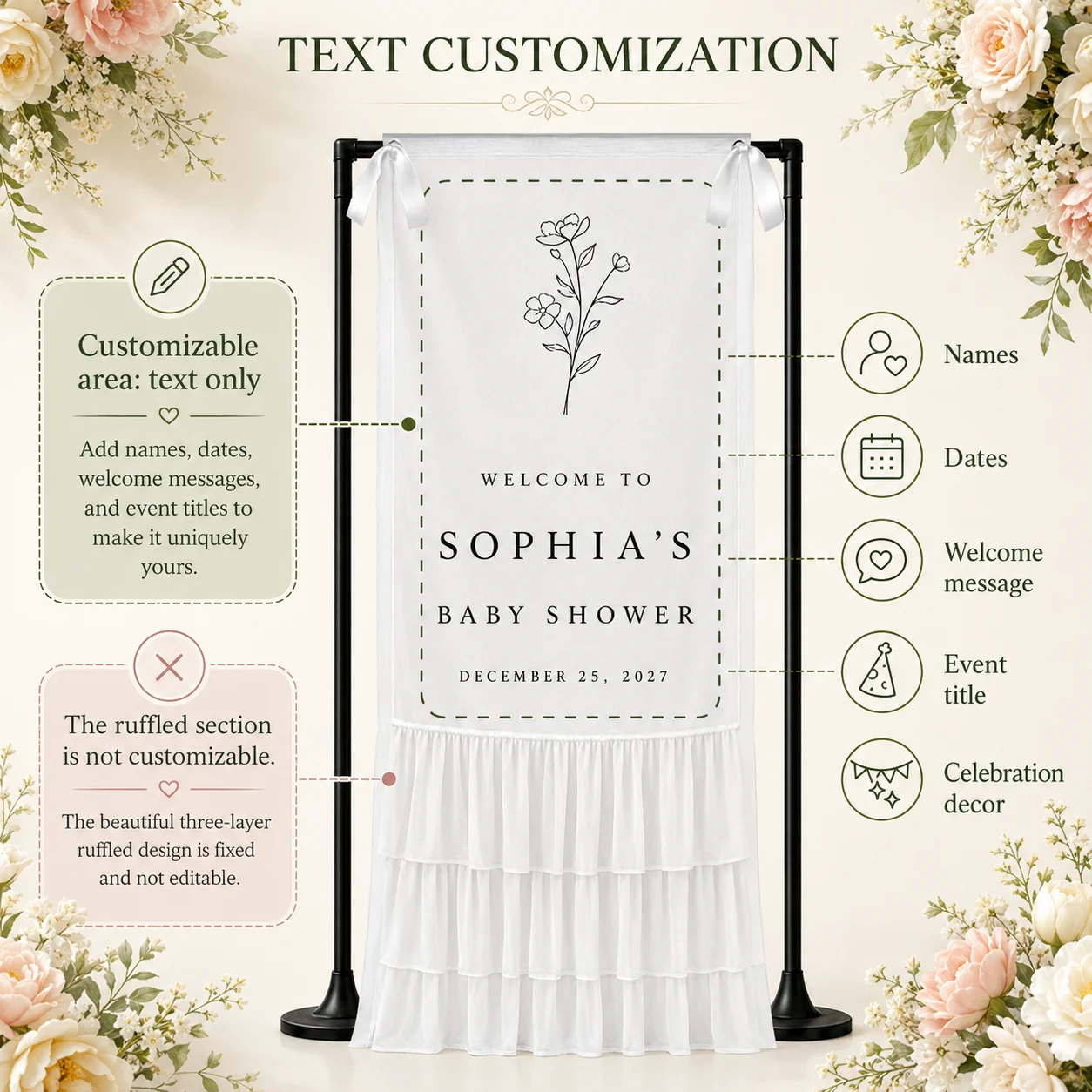 Custom Text Perforated Trailin - Home Of Textiles ulasan dan harga