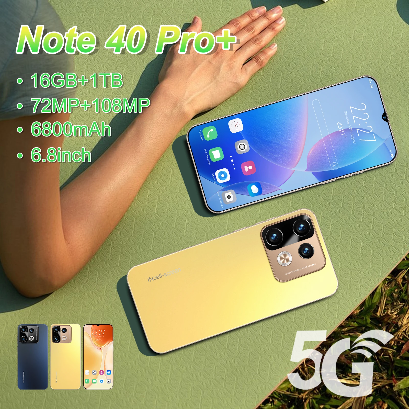 2025 Cellphones Note40 Pro+ 6.8 Inch 4G 5G Original Smartphone 7800mAh Cell Phone Android 14 Global Version Smart Mobile Phones