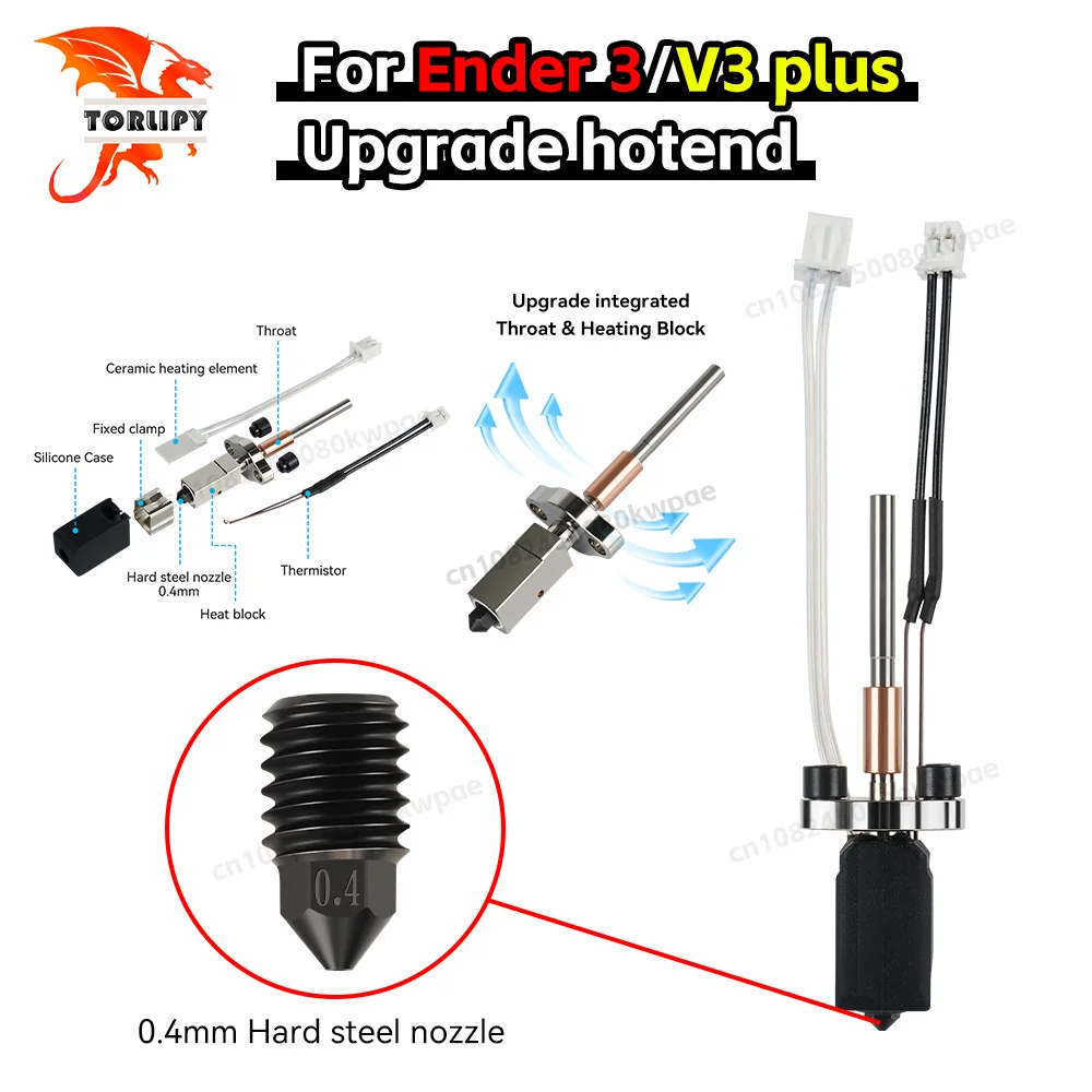 

Ender 3 V3 Plus Upgrade Hotend Kit Nozzle Extruder For Creality Ender 3 V3/plus 3D Printer Ceramic Heating Block Accessories