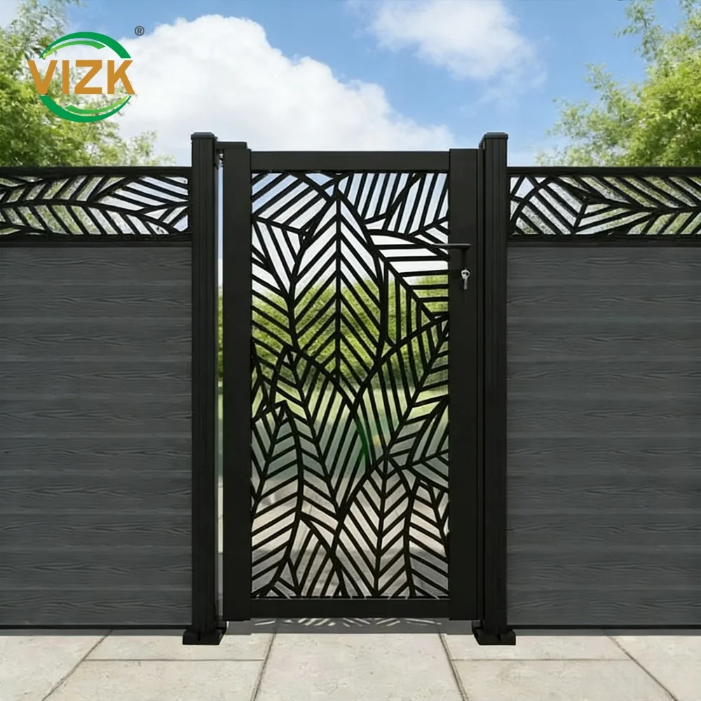 Aluminum Swing Driveway Gate With Double Leaf Heavy  Frame for Home or Farm Road Entrance Access