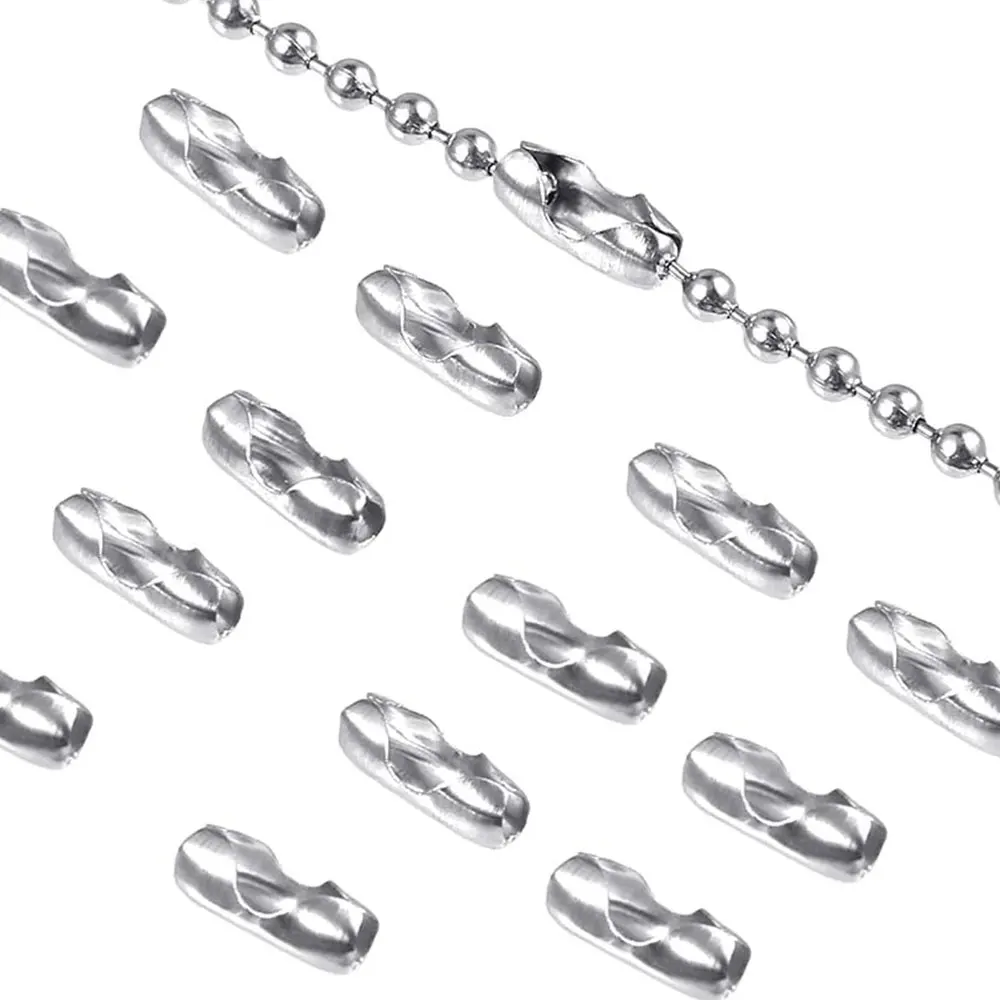 50pcs/lot Stainless Steel Connectors Bead Chain Connector Matching Adjustable Pull Connectorfor for DIY Keychains Jewelry Making