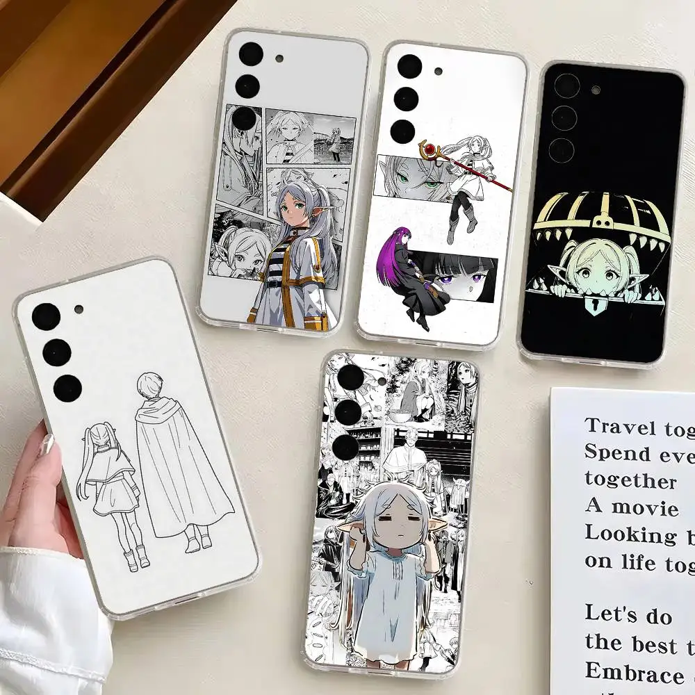 Cute F-Frieren Anime For Samsung Galaxy A52 A12 A51 S21 Edge S22ULTRA S23 S20LITE Plus Ultra Transparent Cover