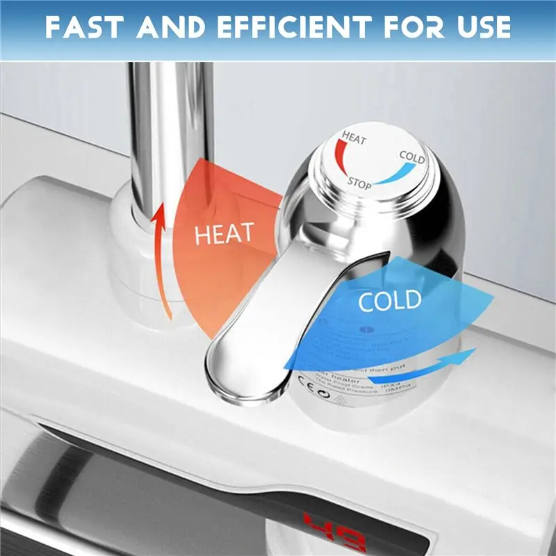 Best-1 PCS Electric Kitchen Hot Water Faucet Heater Tap Cold Heating Faucet Tankless Water Heater EU Plug view 2