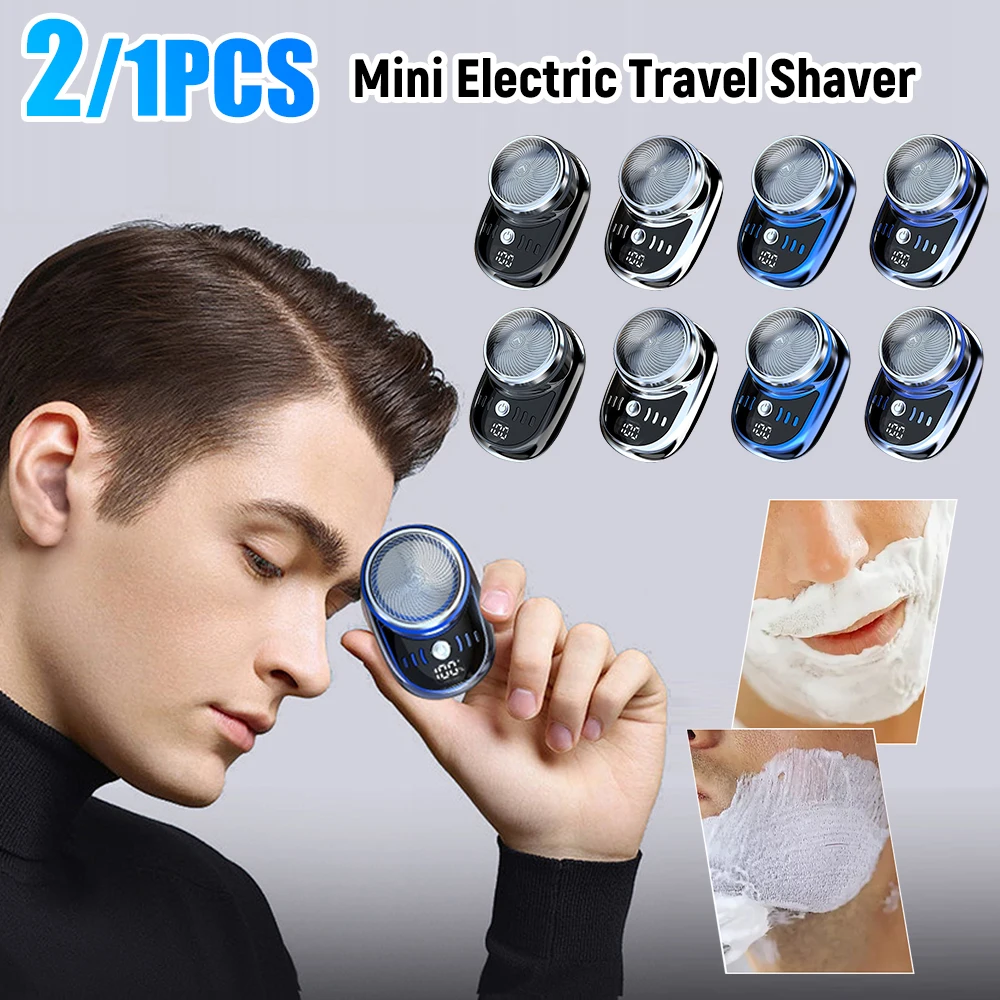 2/1PCS Electric Shaver Portable Razor Man Travel Attire Wet Dry USB Rechargeable Shaver Charging Mini Shaving Machine For Men