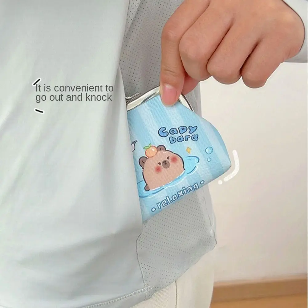 Новые кошельки для монет с рисунком капибары из искусственной кожи, мини-легкий кошелек с засовом, сумка для хранения, детский клатч, сумки для денег