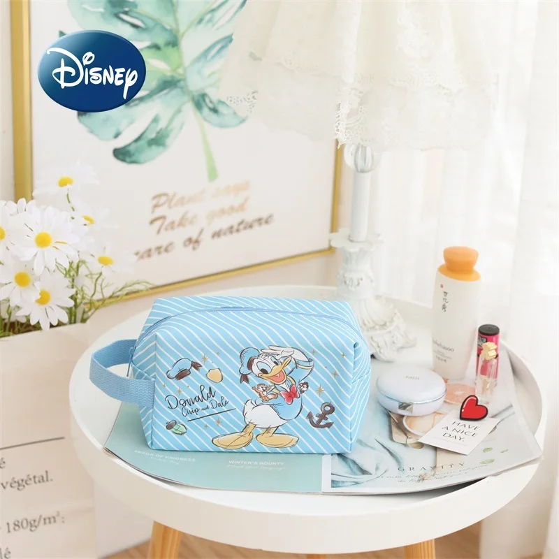 Disney 2022 nova bolsa de cosméticos das mulheres dos desenhos animados bonito moda maquiagem bolsa grande capacidade alta qualidade saco de