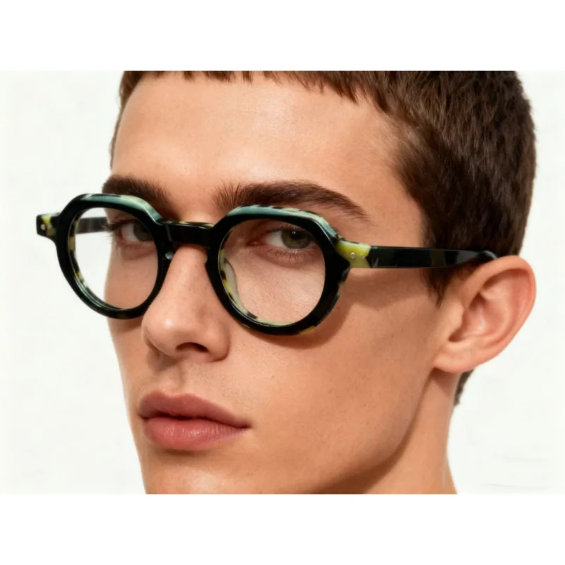 

Acetate Glasses Frame Men Brand Design Oval Eyeglasses for Man Japan Handmade Spectacles Thick Eyewear
