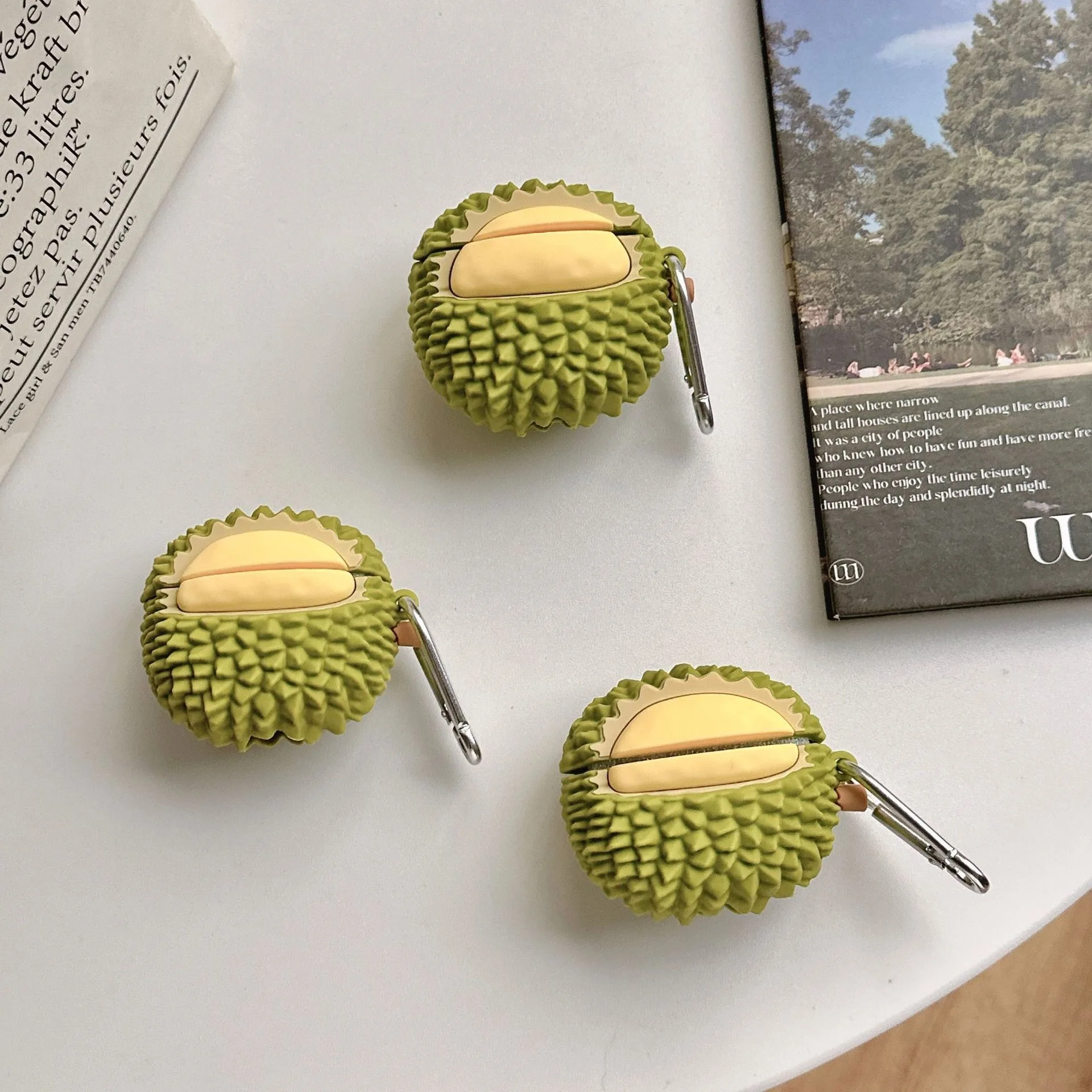 3D Cartoon durian  Earphone Case for AirPods Pro 2 Case  for AirPods 3 2 Case Wireless Charging Cover case