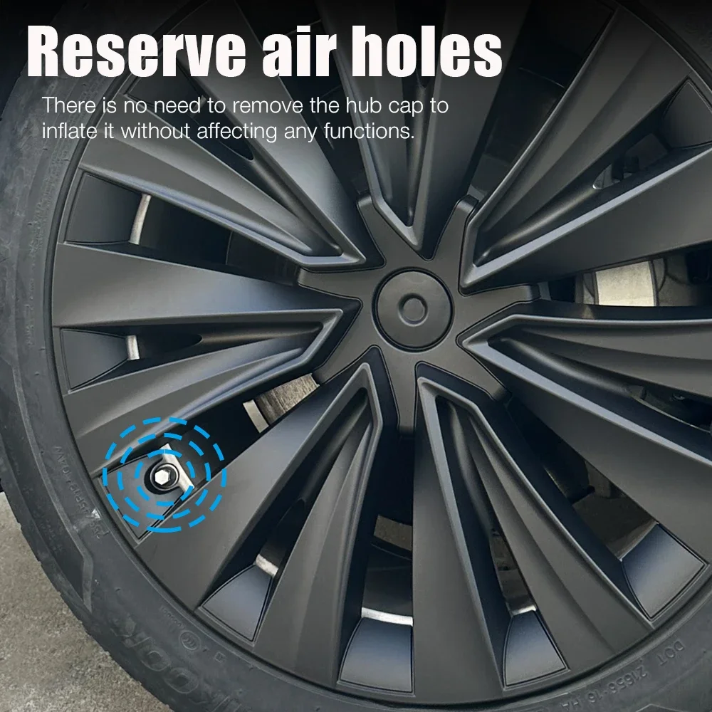 4 قطعة قبعات العجلات ل تسلا نموذج Y 19 بوصة غطاء محور الأداء السيارات استبدال HubCap غطاء حافة كاملة اكسسوارات 2018-2024 #5