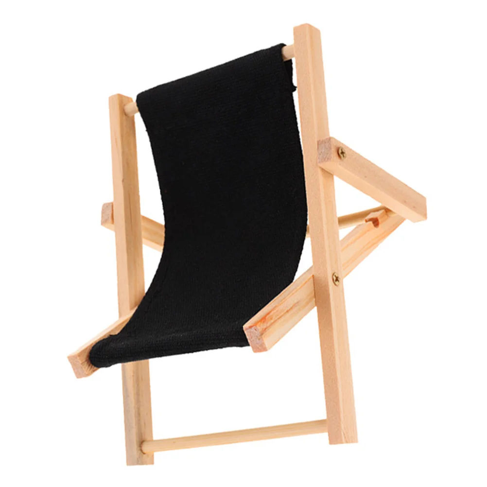 

Beach Chair Phone Stand Foldable Wooden Miniature Desktop Holder For Smartphone Cellphone Support Decoration Home Office Desk