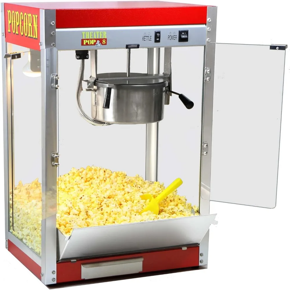 8 Ounces Manual Popcorn Machine, Professional High Output Popcorn, Popcorn Makers