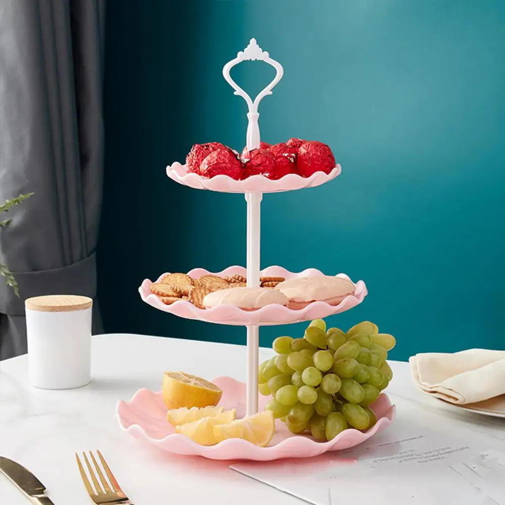 15/20/25cm Snack Tray Three-layer Anti-deformed PP Creative Refreshment Cake Stand Dish Dried Fruit Basket Rack For Household