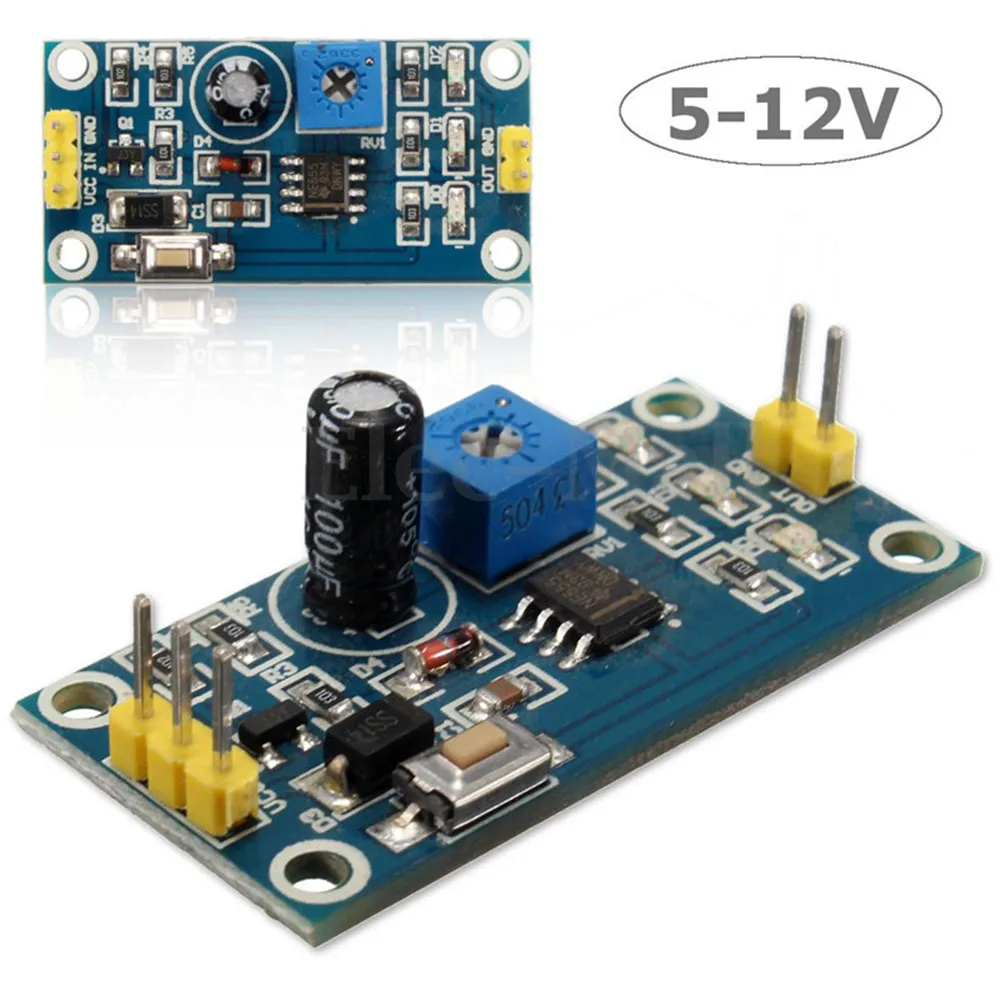 NE555 Relay Module DC 5V 12V 5-12V Adjustable Timer Delay Switch Board  0-150 Second with LED Indicator