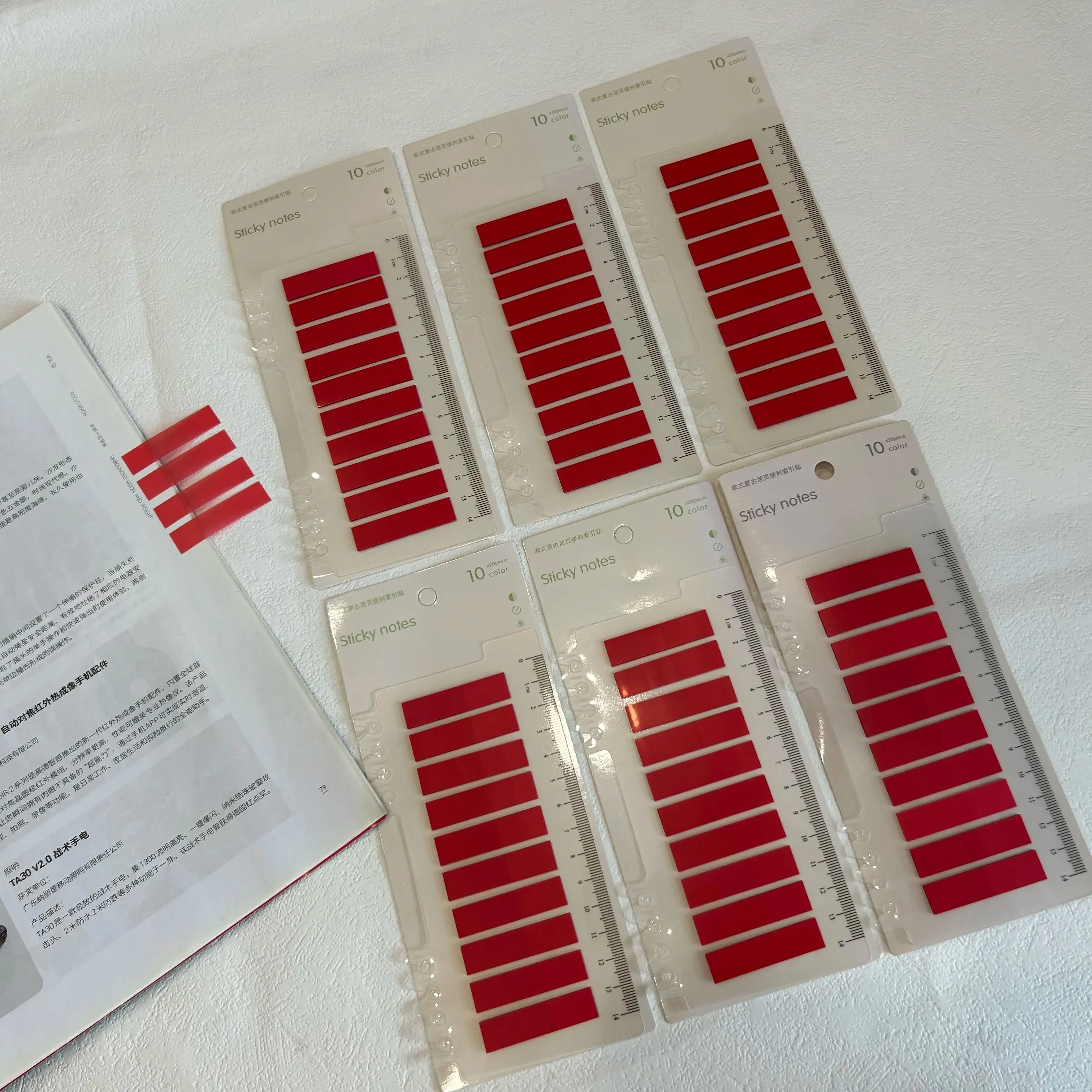 6 Packs 1200 Sheets Transparent Sticky Notes Self-Adhesive Annotation Books Bookmarks Memo Pad Index Tabs Stationery