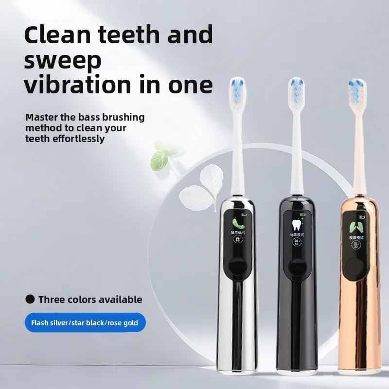 

2025 New Sweeping Integrated Screen Display Smart Waterproof Rechargeable Adult Electric Toothbrush