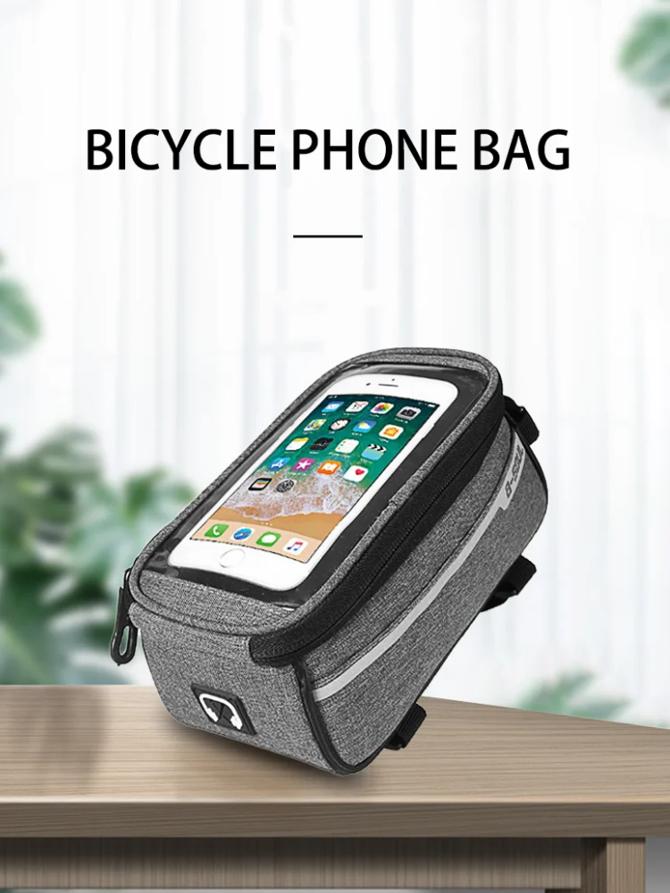 AliExpress NONE Mountain Bike Touch Screen Mobile Phone Bag Bicycle Front Top Tube Frame Bag Rainproof Bike Upper Pipe Bag