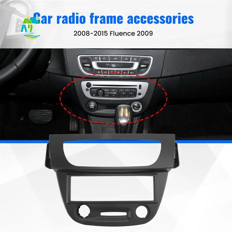 

A09E-1 Din Car Radio Fascia DVD Frame Panel Dash Install Kit For Renault Megane 2008-2015 Fluence 2009+
