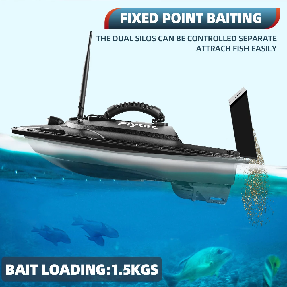 Flytec Angelköderboot, 500 m, ferngesteuertes Köderboot, Doppelmotor-Fischfinder, 1,5 kg Belastung, mit LED-Licht zum Angeln – Detail 3