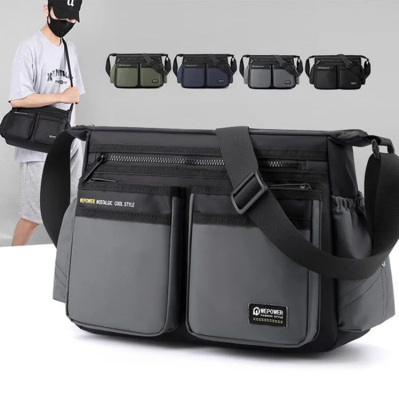 

Multi-layer Pocket Design Oxford Shoulder Bag Large Capacity Men's Casual Fashion Single Shoulder Crossbody Luxury Messenger Bag