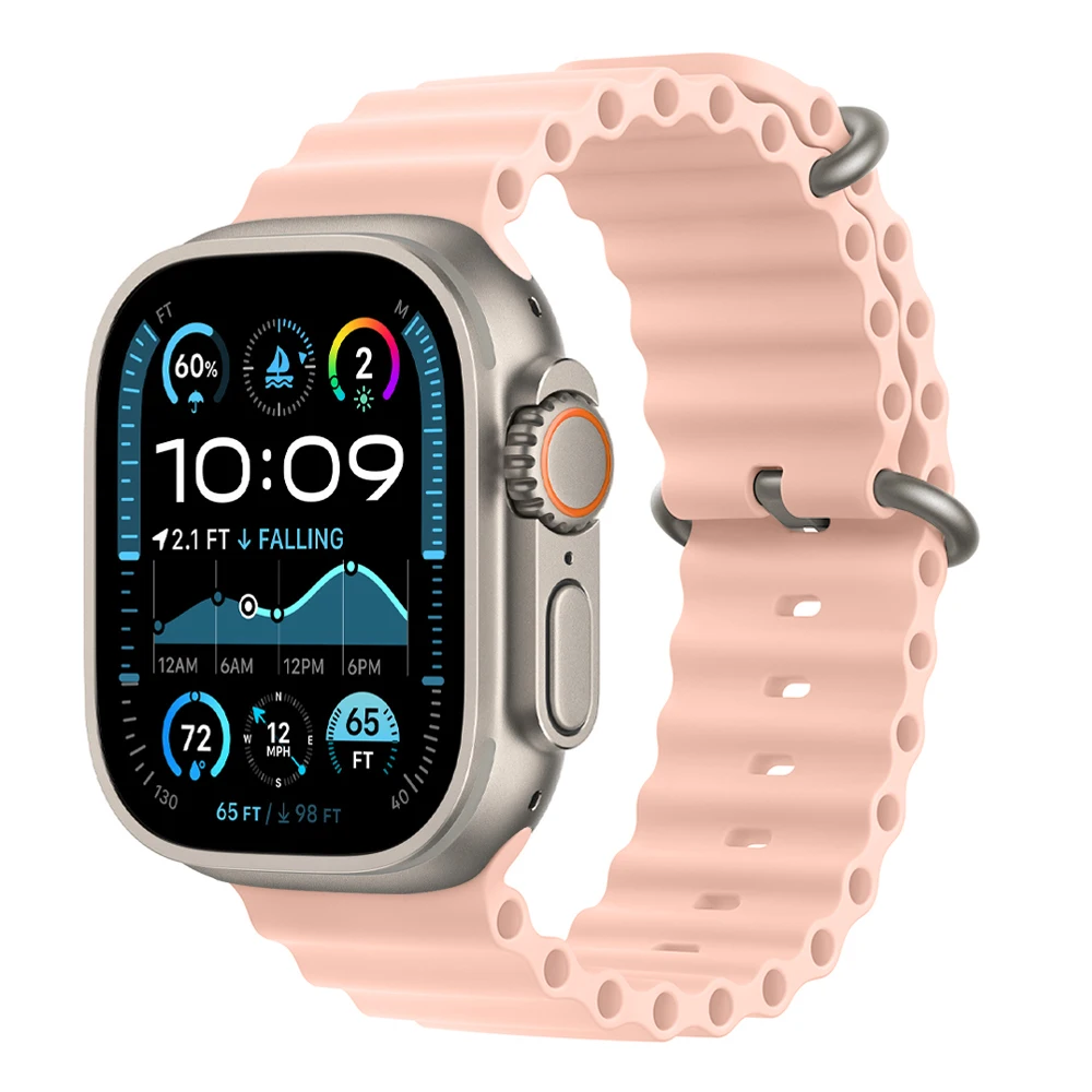 Ocean Strap voor Apple Watch Ultra 3 2 Band 49mm 46mm 44mm 40mm 45mm 41mm 42mm Correa Armband iWatch Serie 11 10 9 SE 8 7 6 5 4